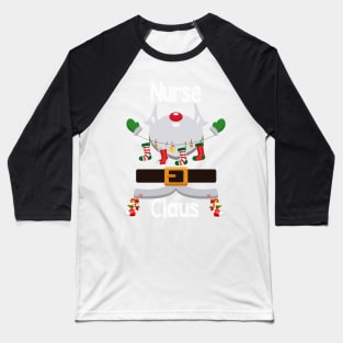 Nurse Claus Santa Christmas Costume Pajama Baseball T-Shirt
